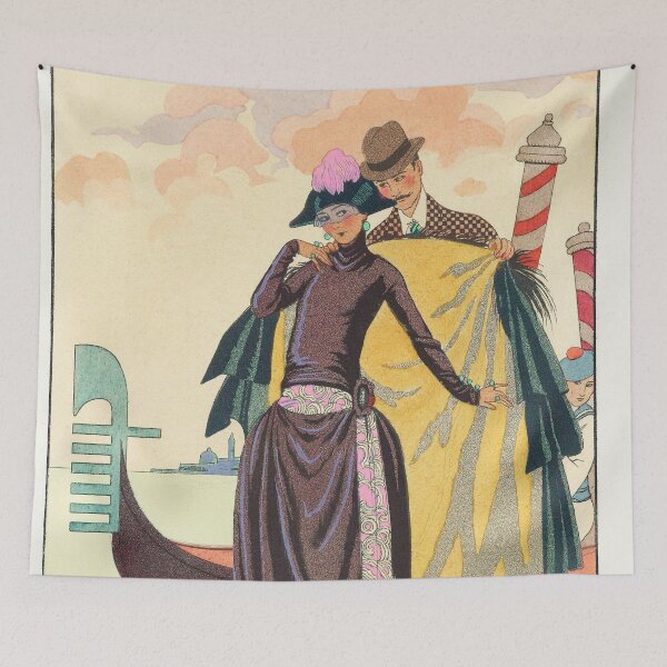 Item preview, VENICE Italy Art Deco Vintage Painting by George Barbier  designed and sold by blackdogshop.