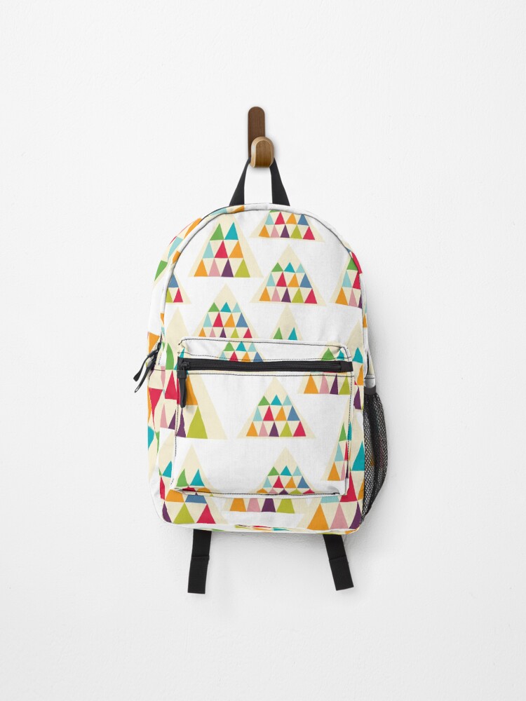 Thumbnail 1 of 3, Backpack, Geometric Multicolor Triangle Pattern designed and sold by MyArt23.