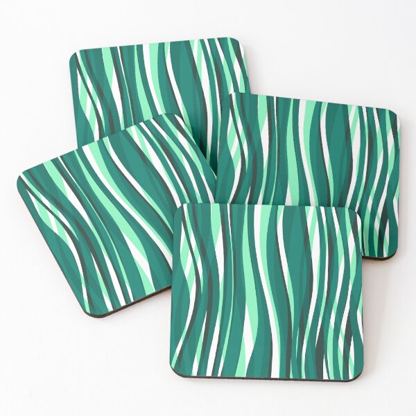 Artikelvorschau, Abstract Waves Stripes Pattern #6 Mint Green entworfen und verkauft von bubblyshades.