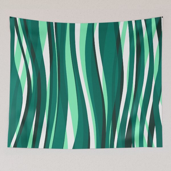 Artikelvorschau, Abstract Waves Stripes Pattern #6 Mint Green entworfen und verkauft von bubblyshades.