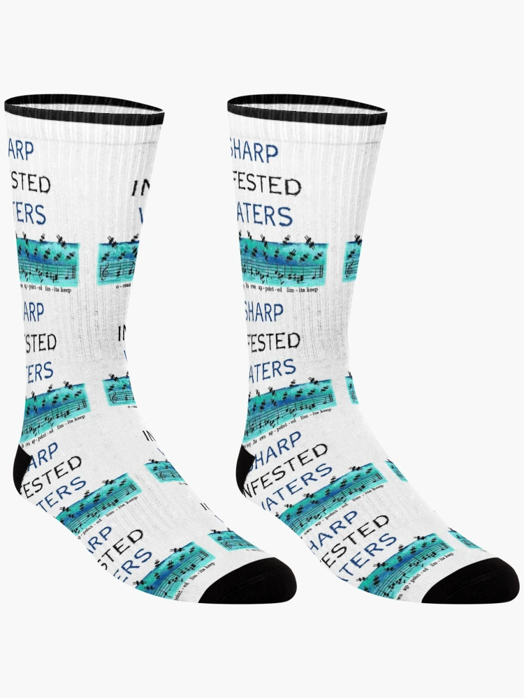 Thumbnail 3 of 5, Socks, Sharp Infested Waters designed and sold by TimespunThreads.