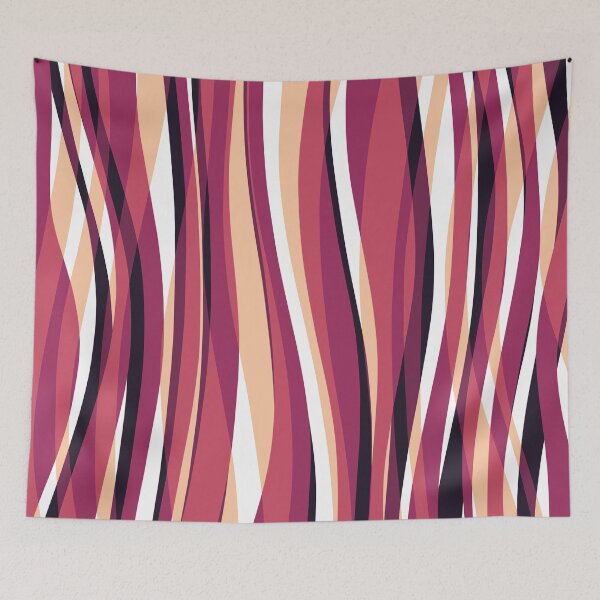 Artikelvorschau, Abstract Waves Stripes Pattern #7 Fluorescent Pink entworfen und verkauft von bubblyshades.