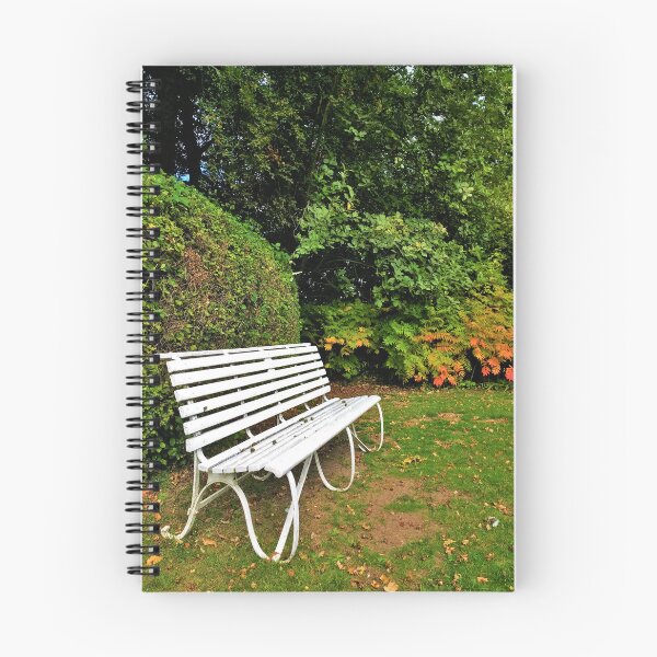 Item preview, #239 |☼| White Bench By Bush - Angled Portrait Shot (Elsham Hall, Gardens & Country Park) designed and sold by Naean H.F. (Nez Man).