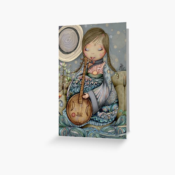 Moon Guitar Greeting Card