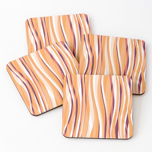 Artikelvorschau, Abstract Waves Stripes Pattern #9 Orange Yellow entworfen und verkauft von bubblyshades.
