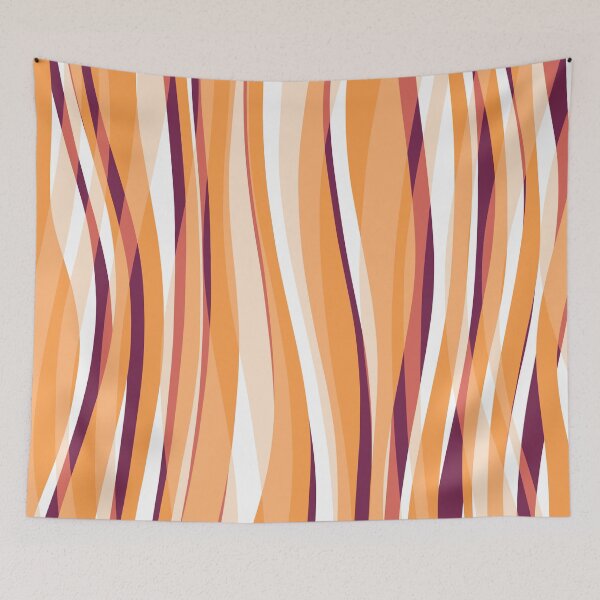 Artikelvorschau, Abstract Waves Stripes Pattern #9 Orange Yellow entworfen und verkauft von bubblyshades.