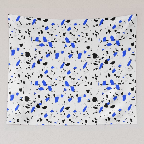 Item preview, Terrazzo Pattern, black and white, blue designed and sold by Oussamamehenni.