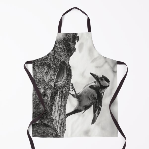 Item preview, Busy arrivals. Great spotted woodpecker bw designed and sold by Jouko Lehto Photography.