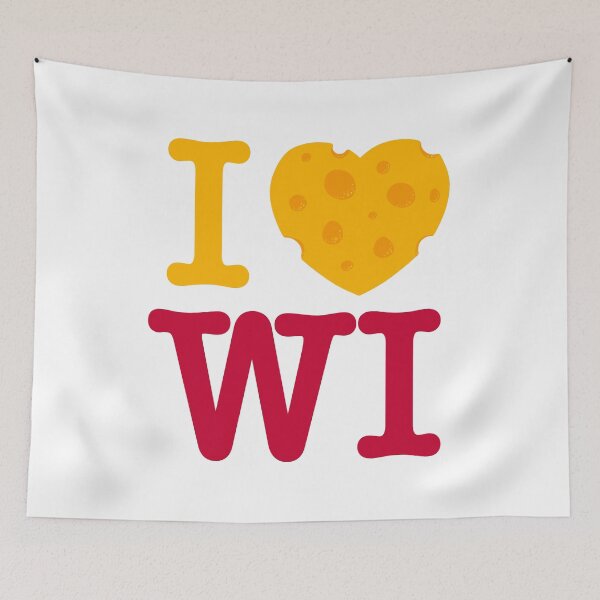 Item preview, I Love Wisconsin - I heart WI with Cheese - Madison Red designed and sold by abowersock.