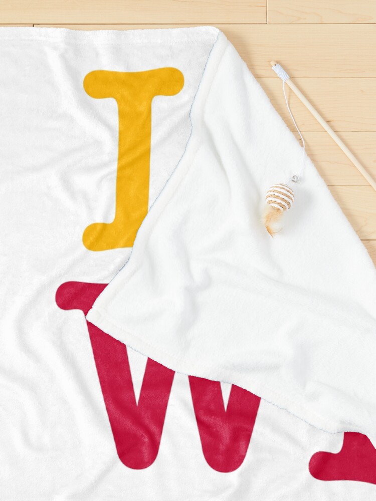 Thumbnail 3 of 6, Pet Blanket, I Love Wisconsin - I heart WI with Cheese - Madison Red designed and sold by abowersock.