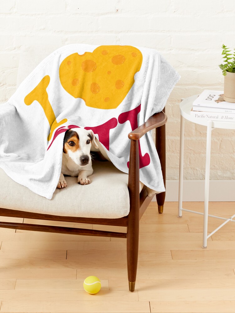 Thumbnail 4 of 6, Pet Blanket, I Love Wisconsin - I heart WI with Cheese - Madison Red designed and sold by abowersock.