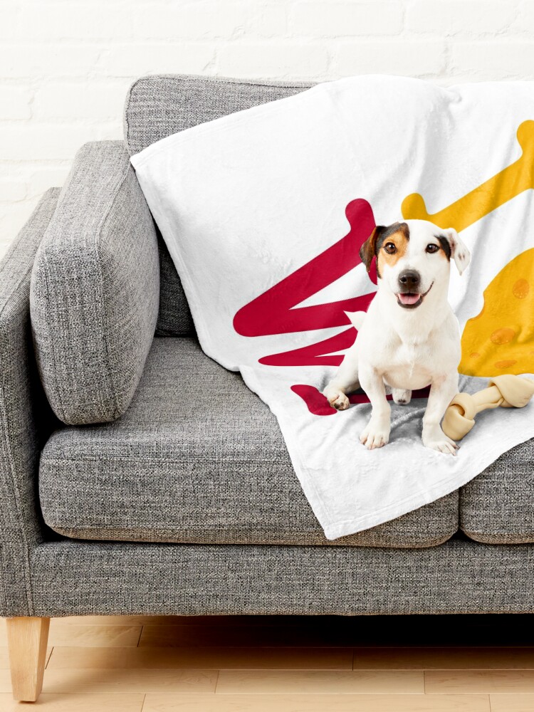 Alternate view of I Love Wisconsin - I heart WI with Cheese - Madison Red Pet Blanket