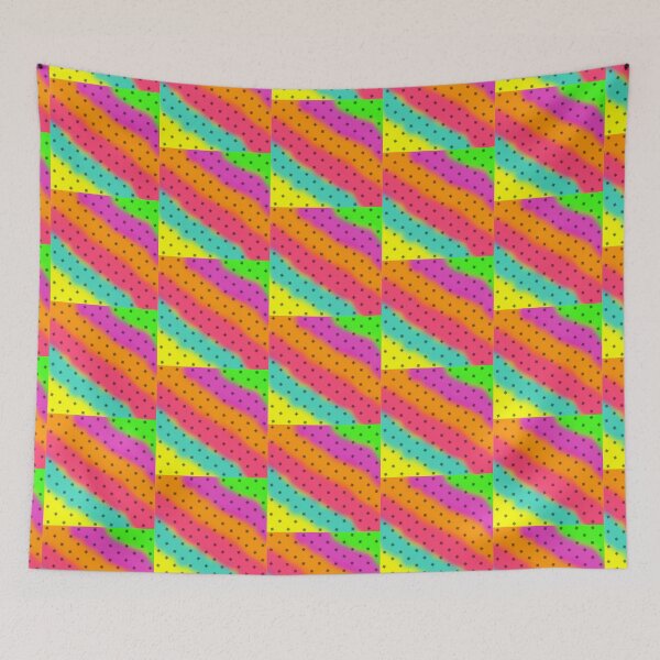 Item preview, Black Diamond Polka Dot Pattern on a Rainbow Tie Dye Stripe Background Small Sized Repeating Pattern designed and sold by Nicolette Olivier.