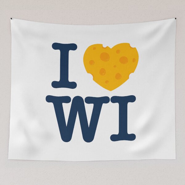 Item preview, I Love Wisconsin - I heart WI with Cheese - Milwaukee Blue designed and sold by abowersock.