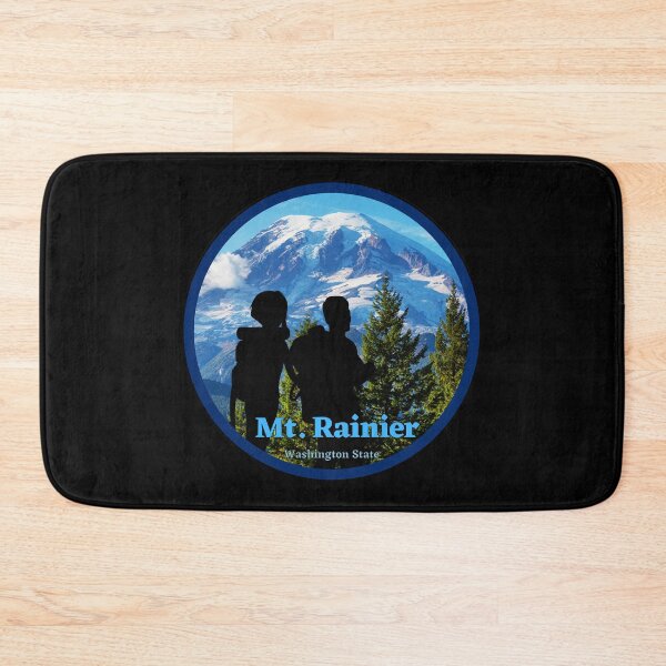 Item preview, Mt. Rainier in Washington State.  Circle round shape with couple hiking. designed and sold by Kona Linda.