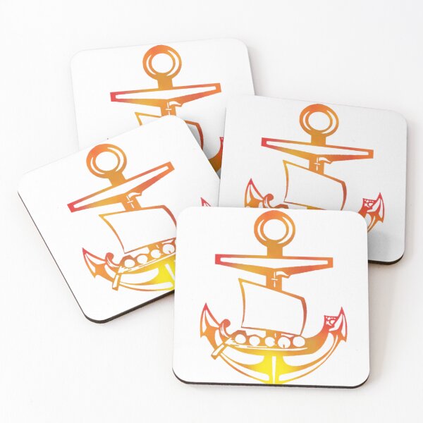 Item preview, Flames Viking ship and Anchor designed and sold by Dead1bird.
