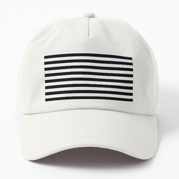 Black and White Big Stripe Dad Hat