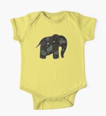 black embroidered elephant One Piece - Short Sleeve