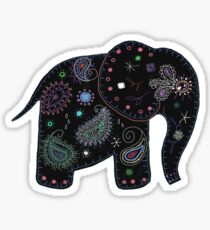 black embroidered elephant Sticker