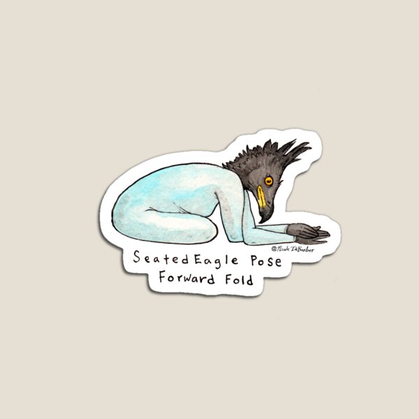 Sitzende Adler-Vorwärtsfalte-Yoga-Pose Magnet