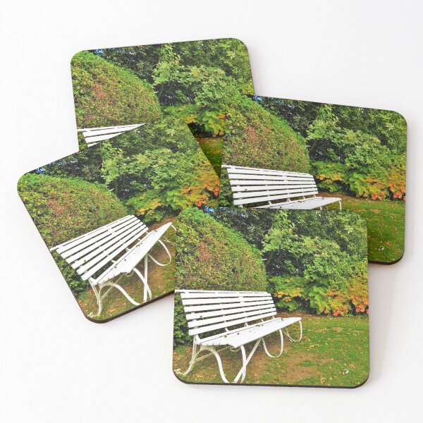Item preview, #240 |☼| White Bench By Bush - Angled Landscape Shot (Elsham Hall, Gardens & Country Park) designed and sold by Naean H.F. (Nez Man).
