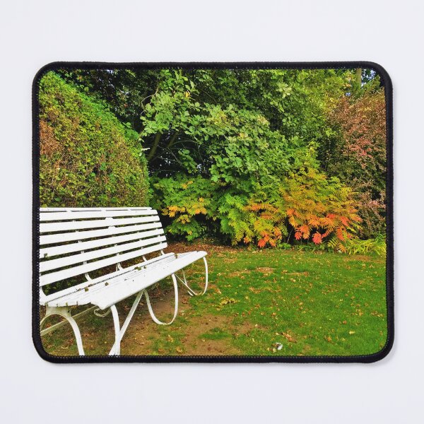 Item preview, #240 |☼| White Bench By Bush - Angled Landscape Shot (Elsham Hall, Gardens & Country Park) designed and sold by Naean H.F. (Nez Man).