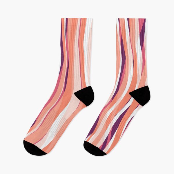 Aperçu de l'œuvre Abstract Waves Stripes Pattern #13 Coral Pink créée et vendue par bubblyshades.