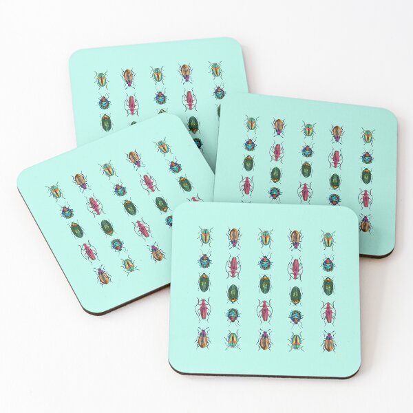 Item preview, Beetles on blue designed and sold by CLBArtDesign.