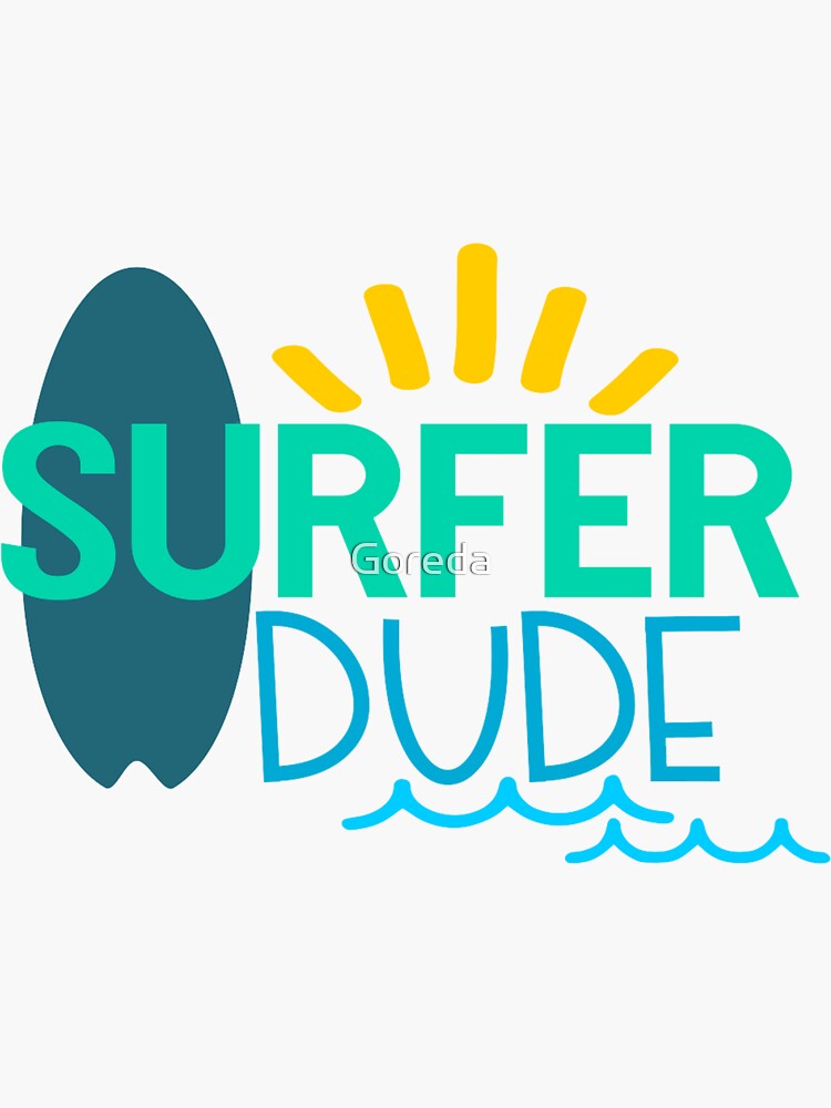 "Summer vintage , Surfer Dude" Sticker for Sale by Goreda Redbubble