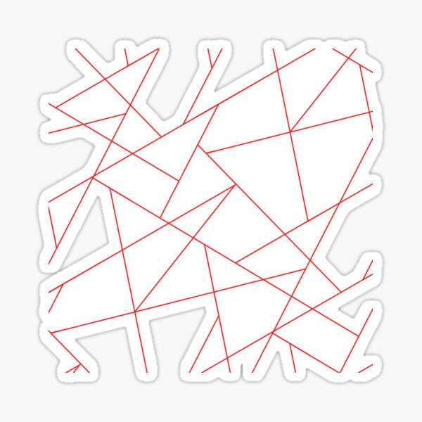 Red Abstract Geometric 2022 Seamless Pattern Sticker