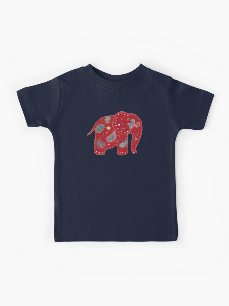 Red faux embroidered elephant