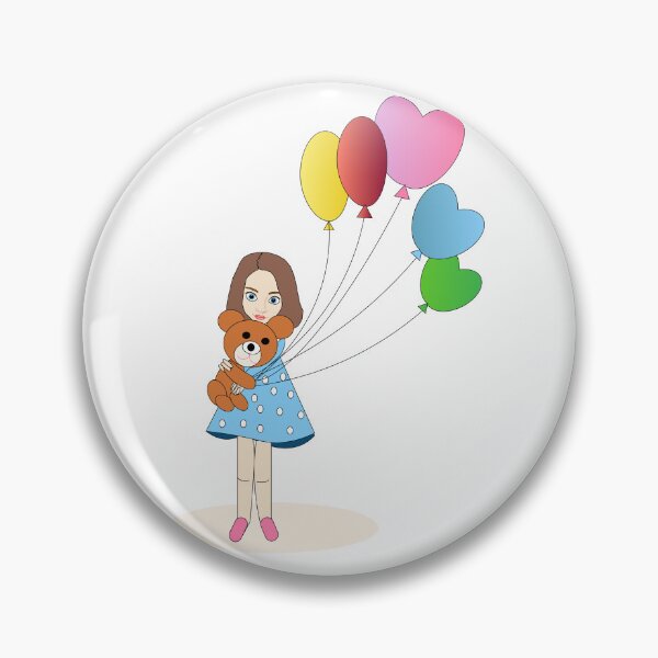 Item preview, Stay girl with balloons and bear designed and sold by Ingahaliullina.