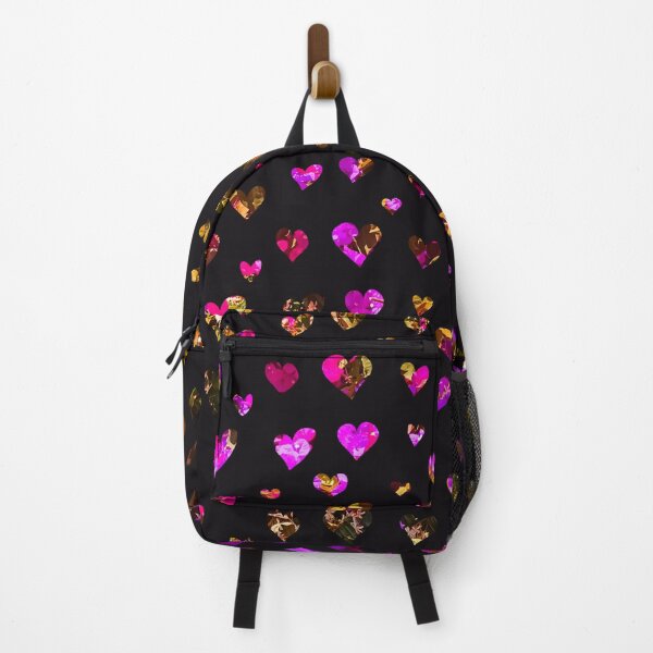Item preview, FLOATING HEARTS PURPLE AND GOLD HEARTS ON BLACK BACKGROUND TEXTILE AND FABRIC DESIGN designed and sold by nickbrayimages.