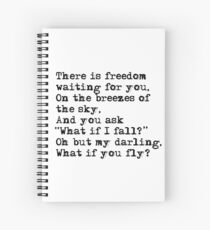 What if you fly? Vintage typewritten Spiral Notebook