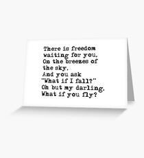 What if you fly? Vintage typewritten Greeting Card