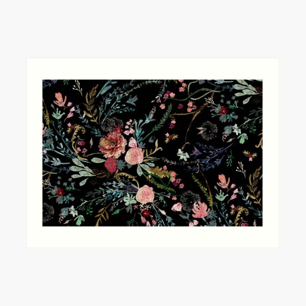Midnight Floral Art Print