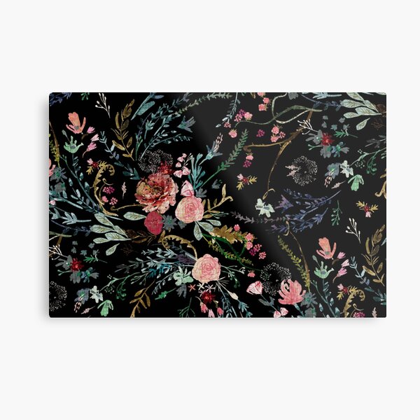 Midnight Floral Metal Print