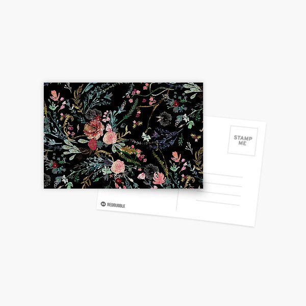 Midnight Floral Postcard