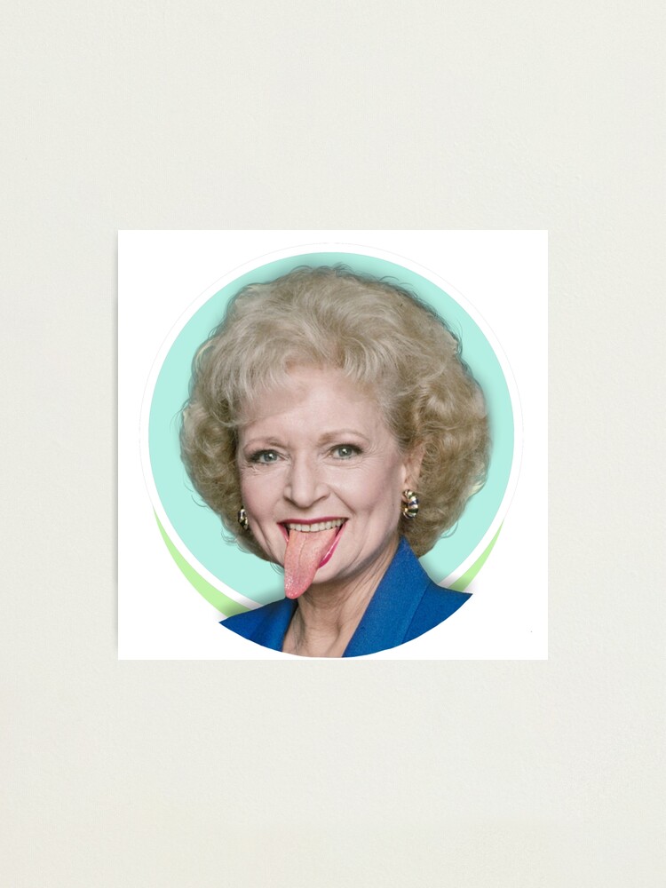 Betty White tongue out Photographic Print