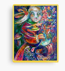Orphan Child with Flowers Metal Print