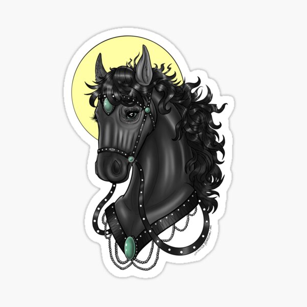 Black Show Horse Sticker