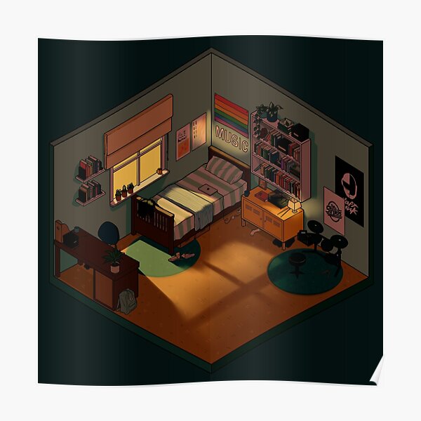 "Charlie Spring Heartstopper isometric bedroom" Poster for Sale by