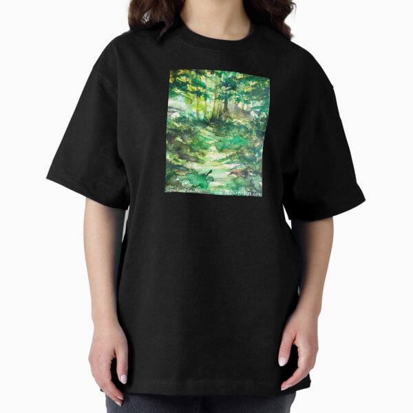 Forest of Big Bear Original Watercolor Oversized T-Shirt