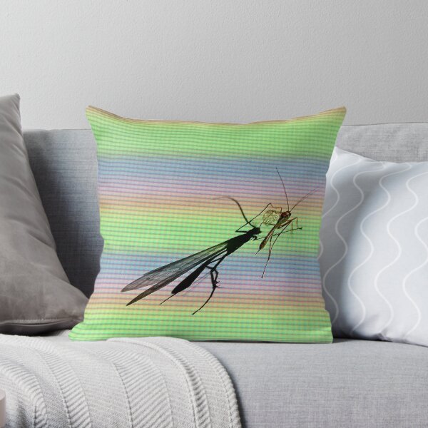 Bug Screen Projection Pixels Throw Pillow