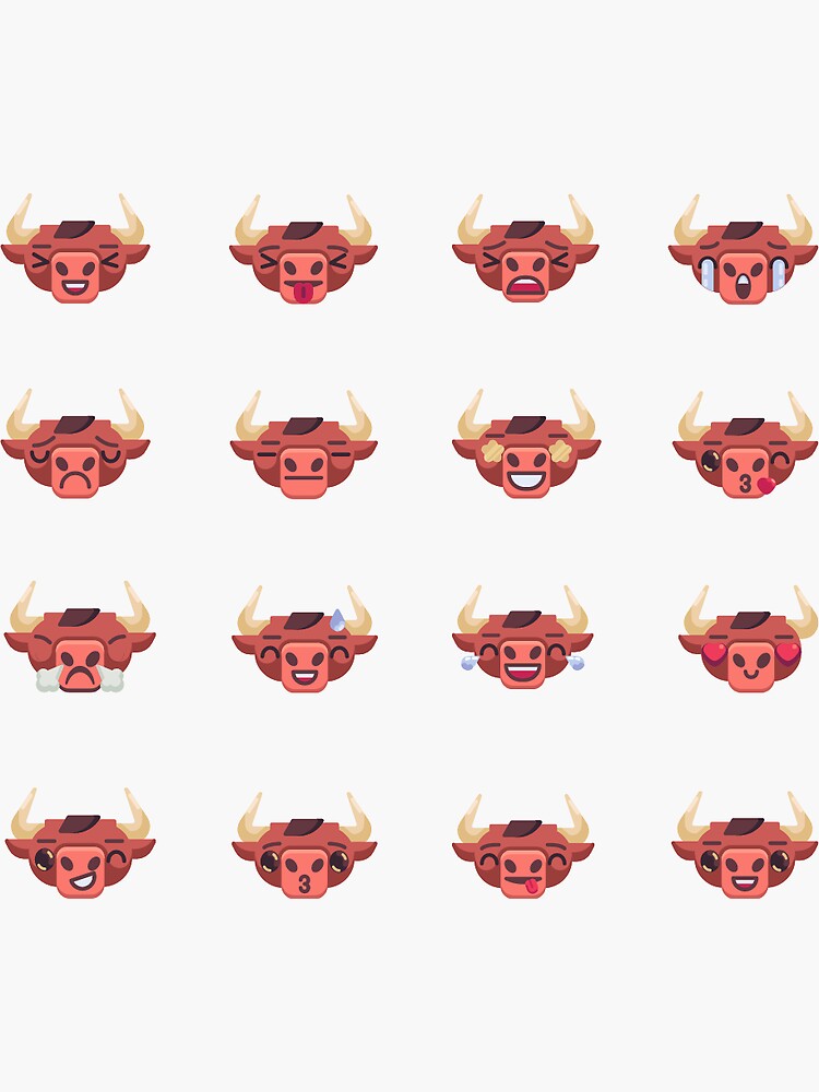 "Cute Reaction Bull Emoji" Sticker for Sale by roseyprid Redbubble