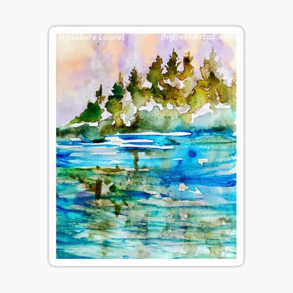 Tree reflection Big Bear Lake Sticker