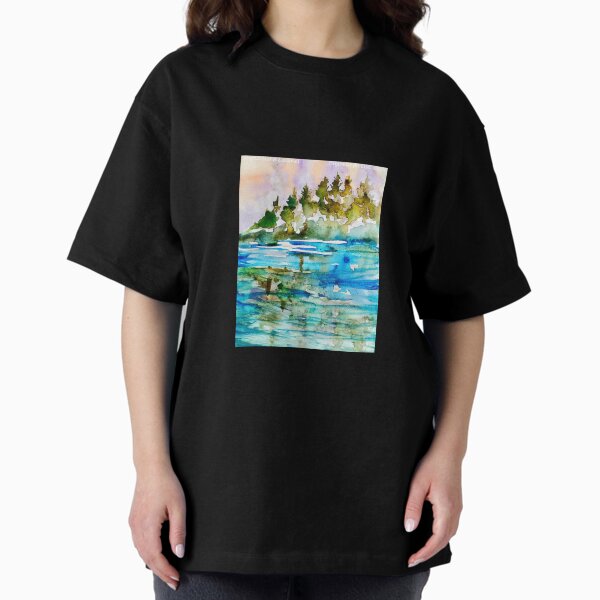 Tree reflection Big Bear Lake Oversized T-Shirt