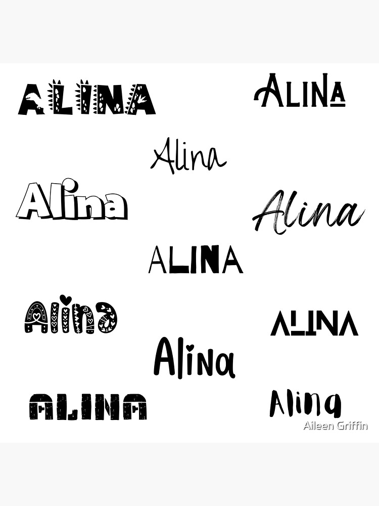 "Alina in 10 different fonts" Poster for Sale by magleen | Redbubble