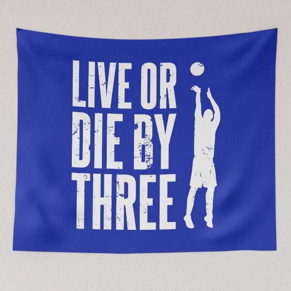 Item preview, Live or Die by Three - Basketball Art, white text designed and sold by Luhmdesign.