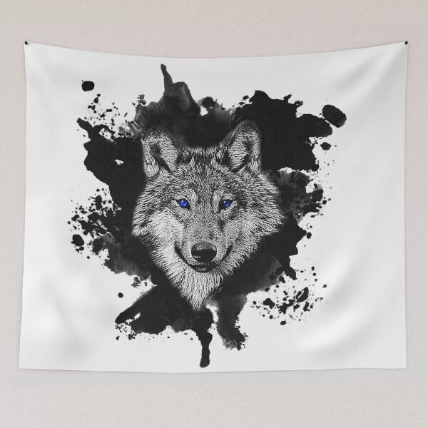 Item preview, Wolf with blue eyes - Watercolor designed and sold by CGArtsy.